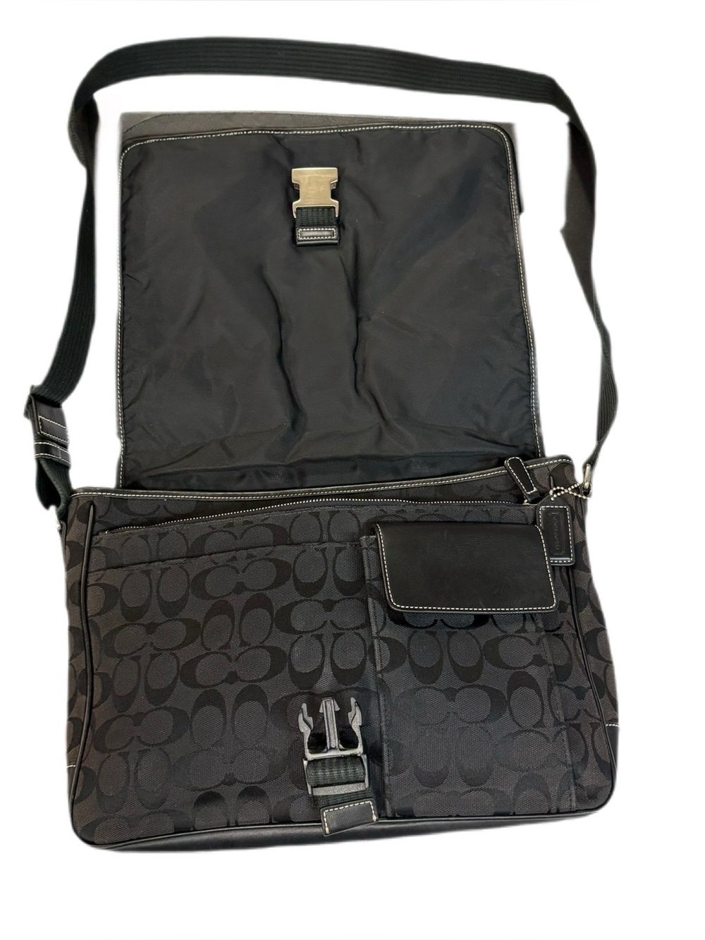 Coach 2001 Transatlantic Black Field Messenger Bag C1R-5229 - Picture 7 of 15